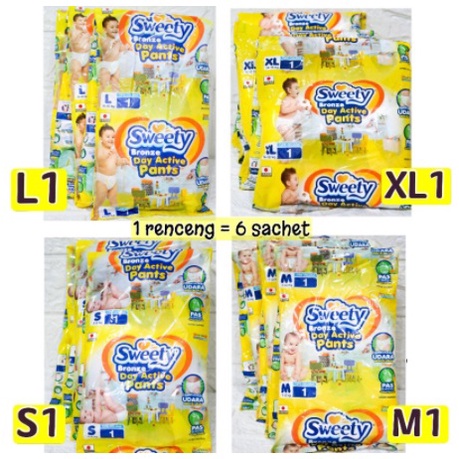 SWEETY pants 6 sachet /renceng S M L XL XXL