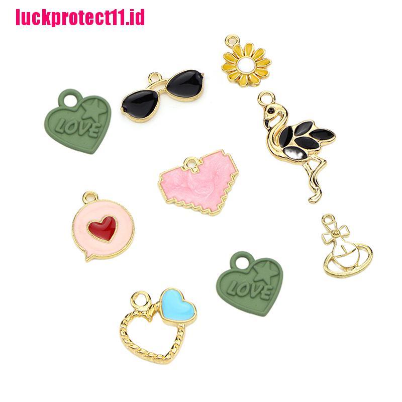 30 Pcs / Set Liontin Charms Enamel Bahan Metal Gaya Campuran Untuk Perhiasan