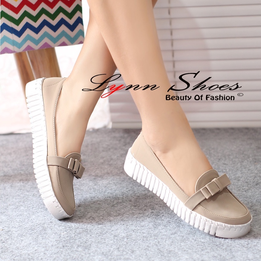 Lynn Sepatu Slip On Wanita K5MG  - Biru / Coklat / Cream / Hitam / Pink