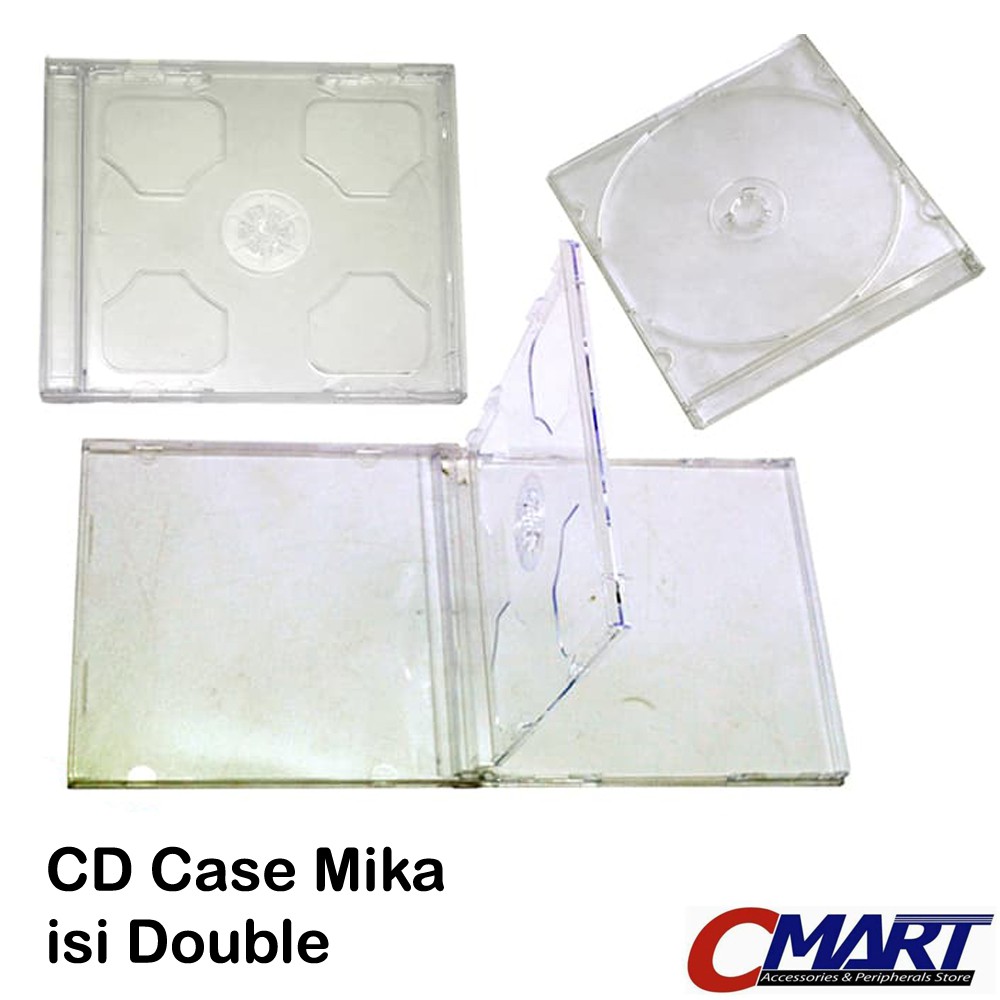 Tempat CD VCD DVD Case Casing Double Mika Segi Kotak - ACC-CD-CSDOKTMK