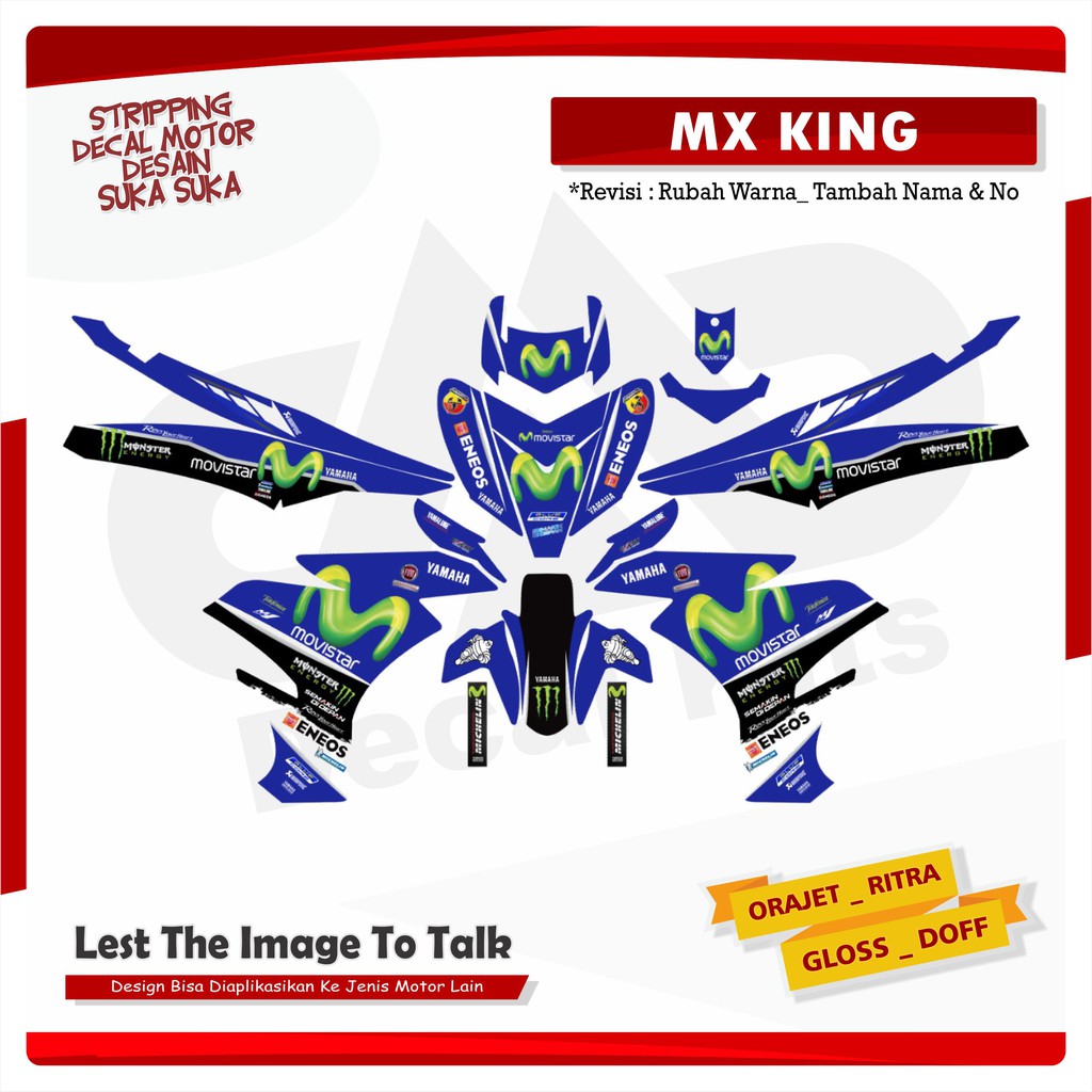 Sticker decal jupiter mx king, Striping jupiter mx king , Sticker new jupiter mx king movistar biru