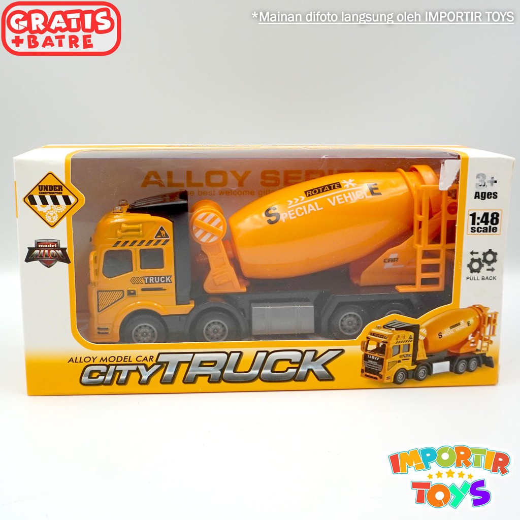 Truk Molen Mixer Mobil Konstruksi Kuning Dengan Suara Shopee Indonesia