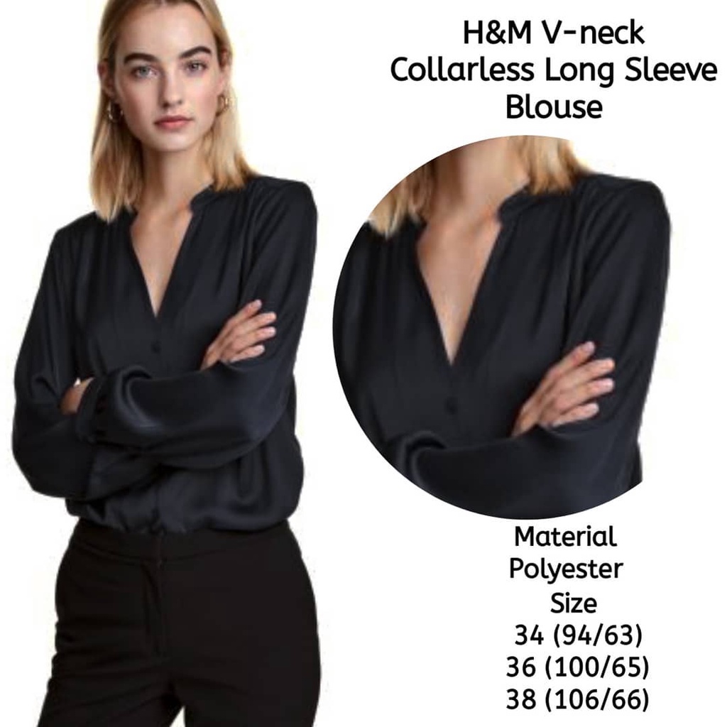 HM V-NECK COLLARES BLOUSE/ BLOUSE WANITA TERBARU DAN TERMURAH/Atasan WANITA KERAH V NECK