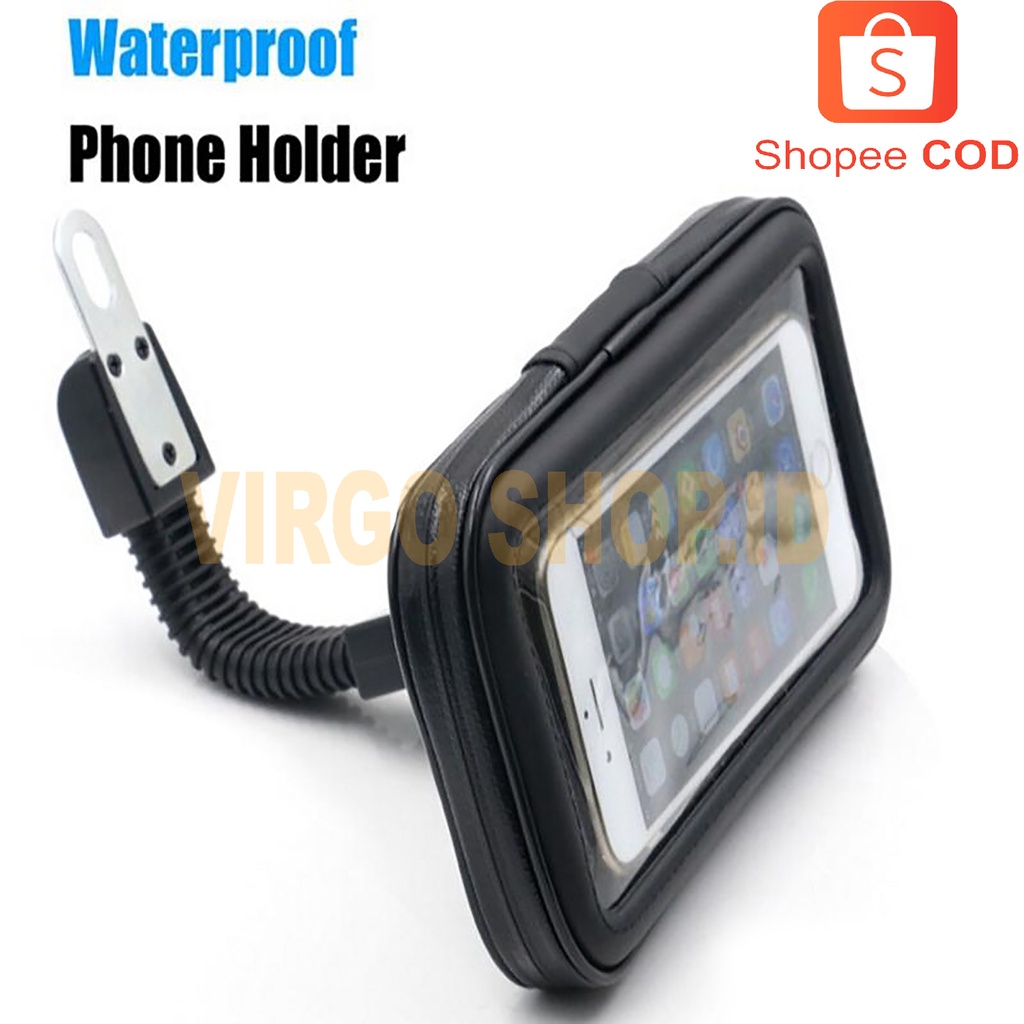 Phone Holder Waterproof Holder Bag / Holder Motor Anti Air for smartphone 5.5 inches - Hitam / Holder Hp WaterProof / Holder Hp Tahan Air