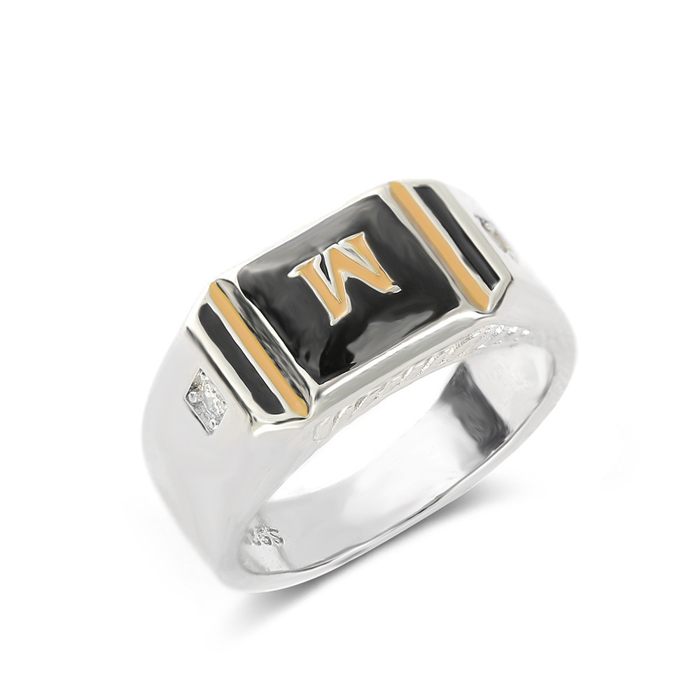 Cincin Bahan Stainless Steel 3A Warna Hitam Untuk Pria