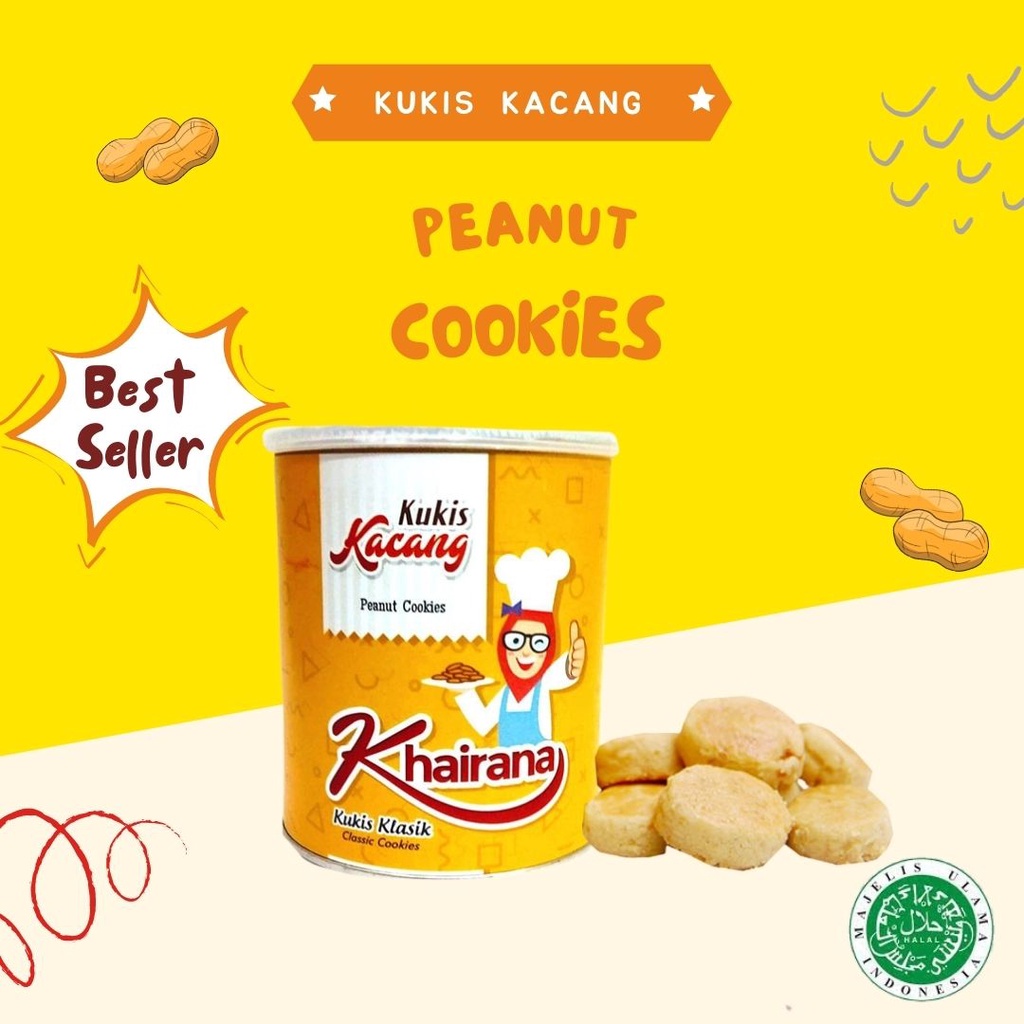 

Khairana Kukis Kacang 250 Gram Biskuit Kaleng / Cookies Hampers Lebaran Termurah / Kue Kering Idul Fitri