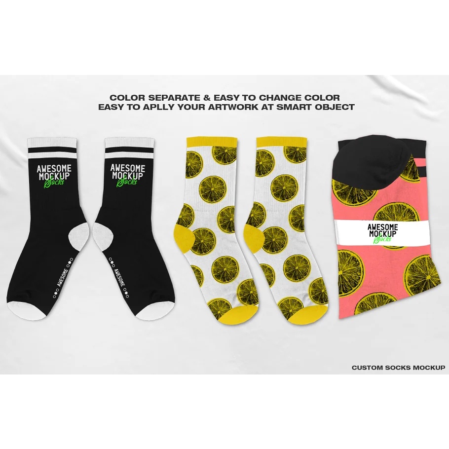 Custom Socks Mockup