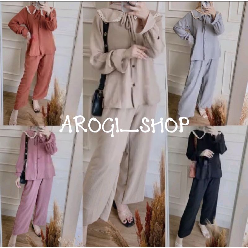 setelan crinkle renda/setelan crinkle terbaru/setelan crinkle murah