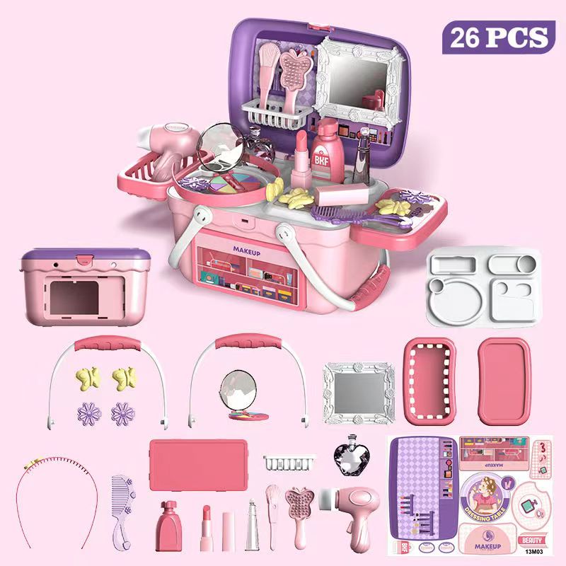 COD Kids Pretend Play Makeup Kit Kids Makeup Play Set/Kitchen Set/Medical Set Game dengan Fitur Asli - Hadiah untuk Anak Perempuan