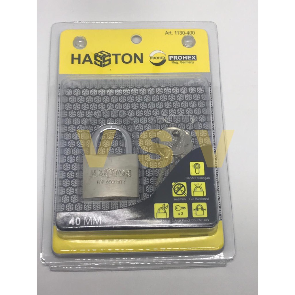 Hasston Gembok 40mm kunci bulat 1130-400 / Gembok Satin / gembok rumah