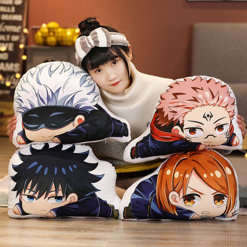 Jujutsu Cute Kaisen Anime Plushies Bantal Cushion Boneka Lembut Mainan Anak Hadiah