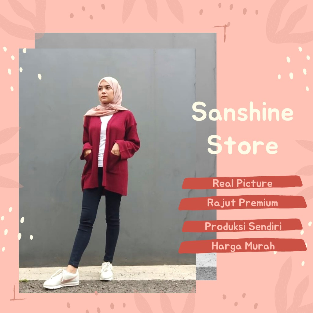 SS002 - Outer Rajut Oversize Wanita Premium All Size Fit To XL