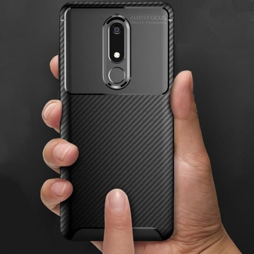 Nokia 3.1 Plus Soft Case Premium Carbon Cafele - Hitam