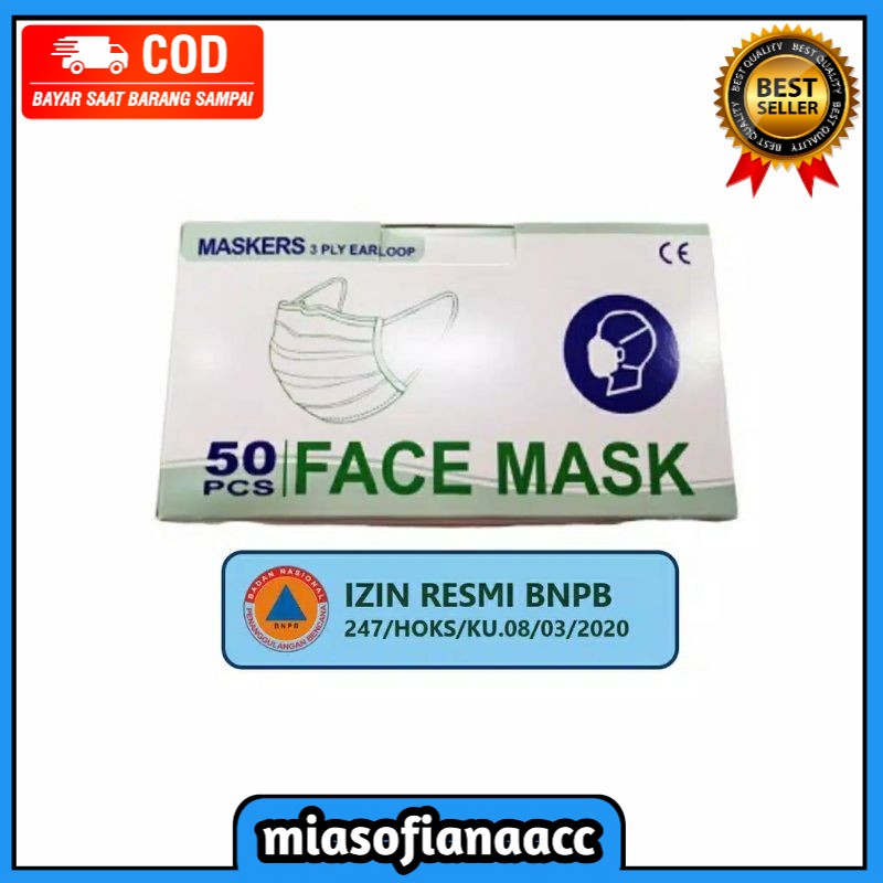 (COD) Disposable 3ply Mask 50pcs / Masker 3ply