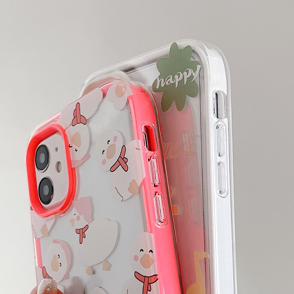 Soft Case TPU Motif Lukisan Bebek Untuk iPhone 13 12 11 Pro Max X XS Max 7 8 6 6S Plus XR