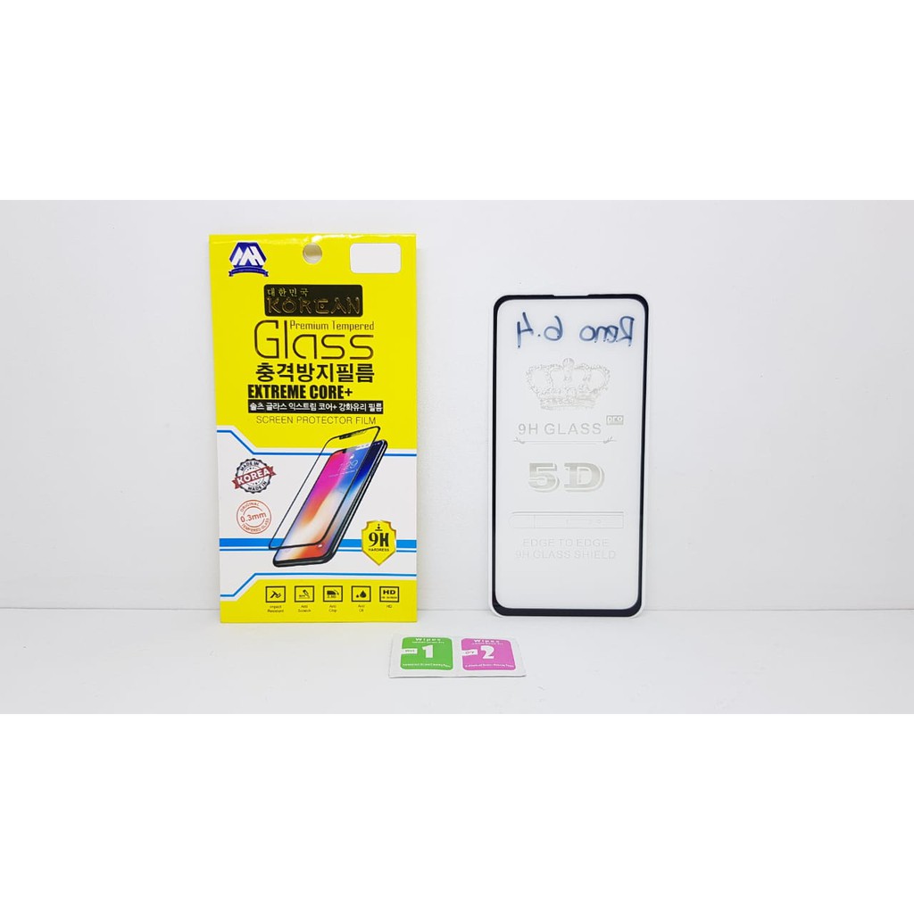 KOREAN Tempered Glass Oppo Reno 6.4 inchi PCAM00 FULL SCREEN TG 5D 9D 21D 29D 99D Anti Gores Kaca