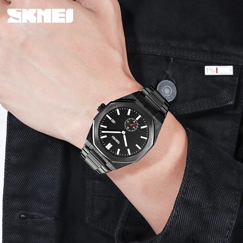 SKMEI 9262 Jam Tangan Pria Analog Chronograph Tali Stainless Steel WATCHKITE WKOS