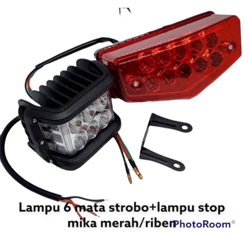 PAKET LAMPU DEPAN 6 MATA JUMBO +LAMPU BELAKANG RX-KING /RX Z RX RX SPECIAL