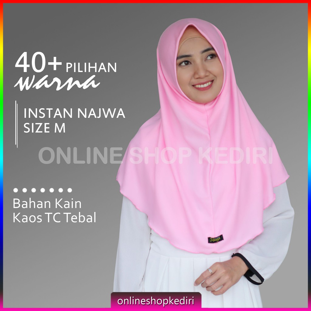  Jilbab Instan Najwa M Khimar Non Pet Hijab Kerudung Bergo 