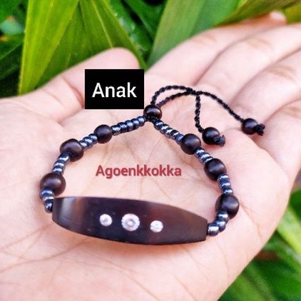 Gelang plat mata manik anak hitam kokka kauka