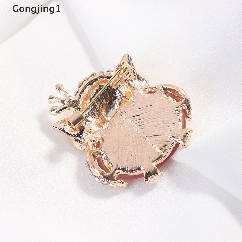 Gongjing1 1Pc Bros Pin Bentuk Burung Hantu Mata Biru Untuk Aksesoris Pakaian Wanita