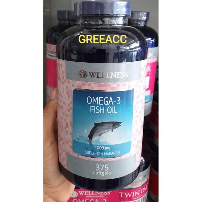 375 tab WELLNESS Omega 3 Natural Fish Oil BPOM 1000MG Omega3 1000 mg ORIGINAL