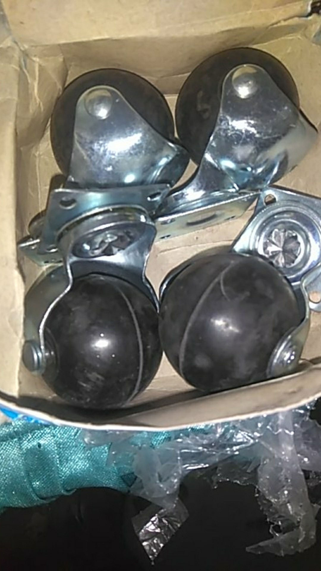 Roda Caster Bulat Bola Karet Lemari Bufet Kursi Hidup Putar 2 50mm