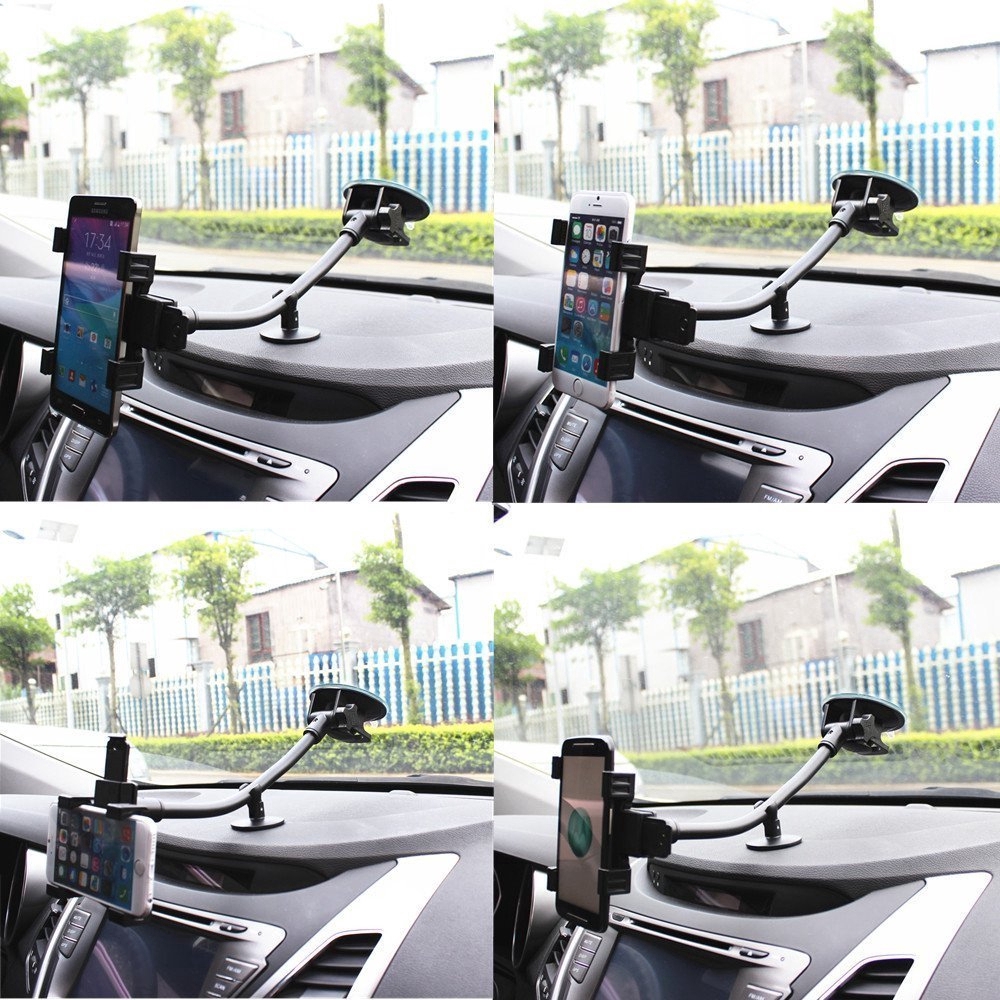 Universal Tab Car Holder Tablet Windshield Stand Mount Dudukan Penyangga Lengan Panjang Rotasi 360 Dengan Holder 5 ''&amp; 11''