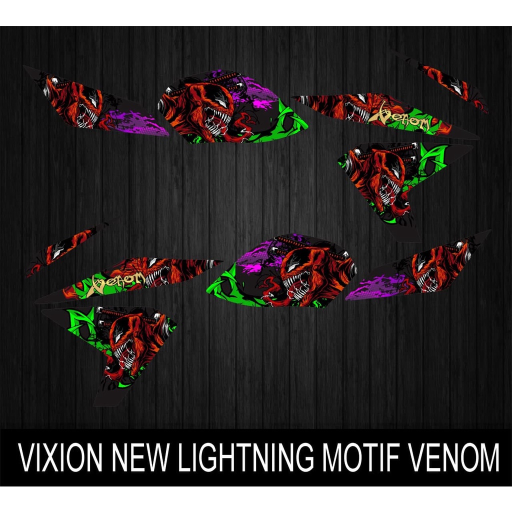 STIKER STRIPING VARIASI VIXION NEW LIGHTNING MOTIF VENOM