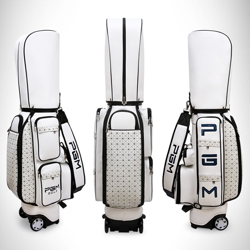 PREORDER Pgm Ditarik Golf Penerbangan Tas Portable Pu Kulit Golf Standar Tas Golf Kapasitas Besar