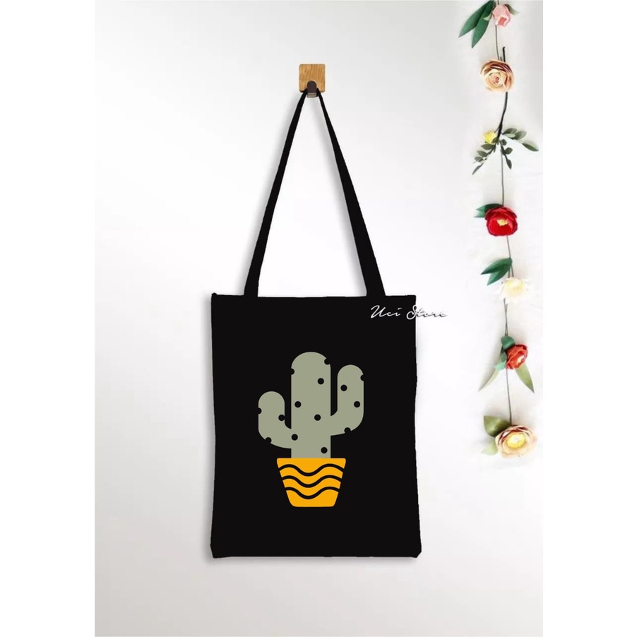 [BISA COD // PAKAI RESLETING] TOTE BAG AESTHETIC BUNGA 4 MOTIF TERBARU ( TOKO UCI)