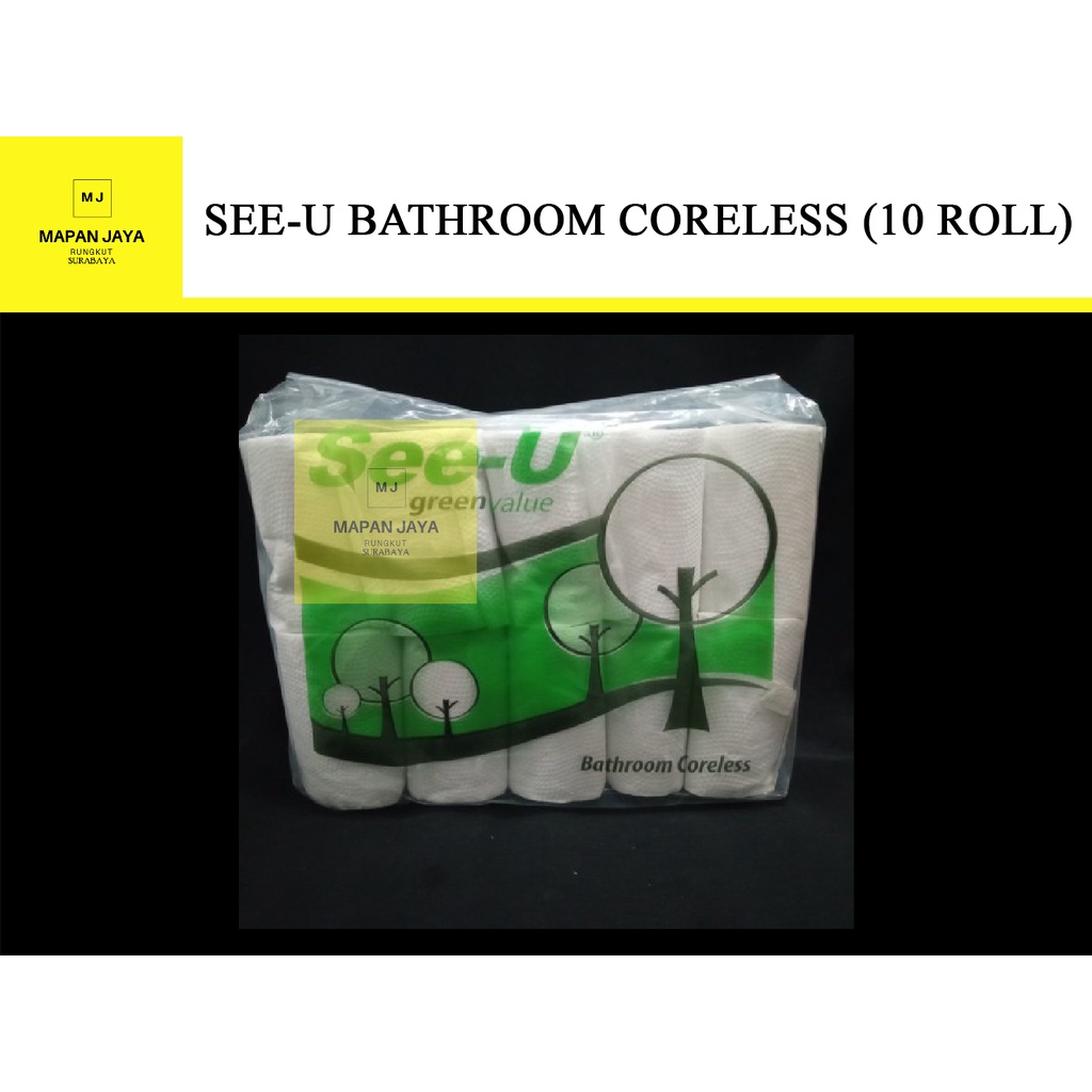 SEE-U SEE U SeeU Green Value Tissue Toilet Coreless Bathroom 10 Rolls Tisue Tisu