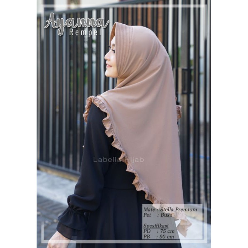 KERUDUNG INSTANT / HIJAB INSTAN AYANNA RAMPEL JERSEY STELLA PREMIUM