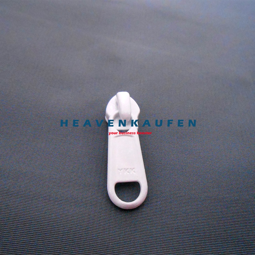 Kepala Resleting Zipper Head YKK Coil Gigi Halus No 8 Warna Putih