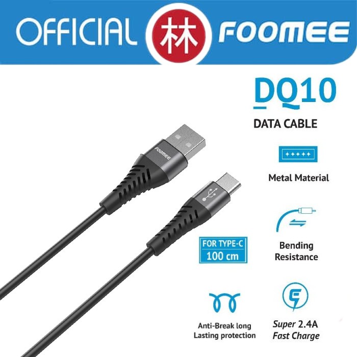 Foomee DQ10 Data Cable Type-C Fast Charging 2.4A