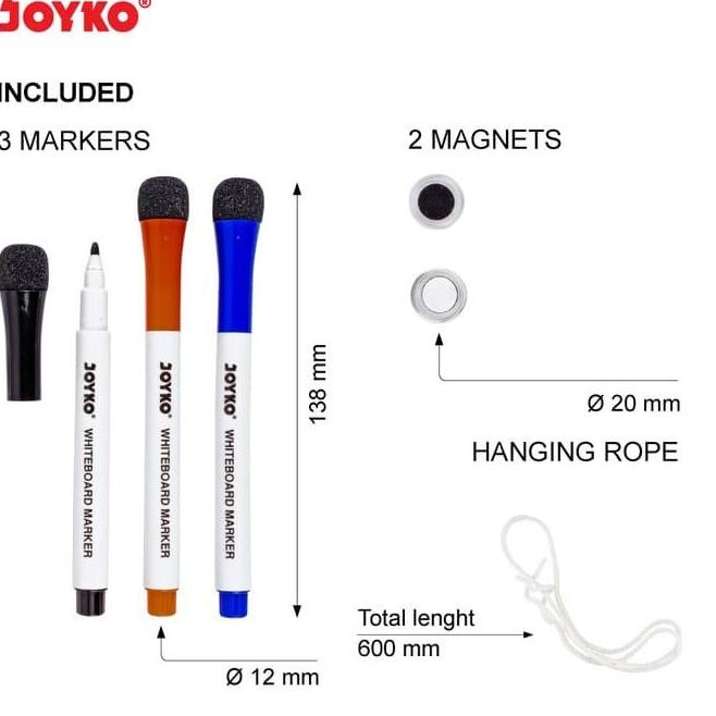 

❁ Joyko Magnetic Whiteboard Set 30 x 40 cm (Papan Whiteboard) ✰