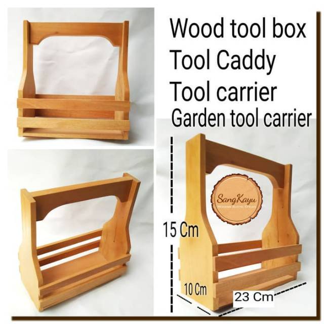 Wooden Tool carrier Multifunction carrier box rustic storage box