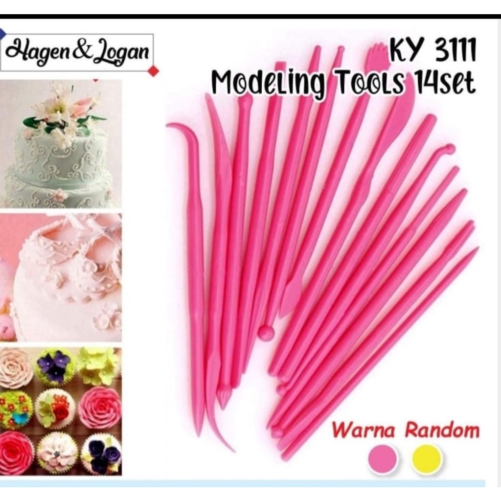 

modeling tools isi 14 batang clay ichwan warna pink / kuning