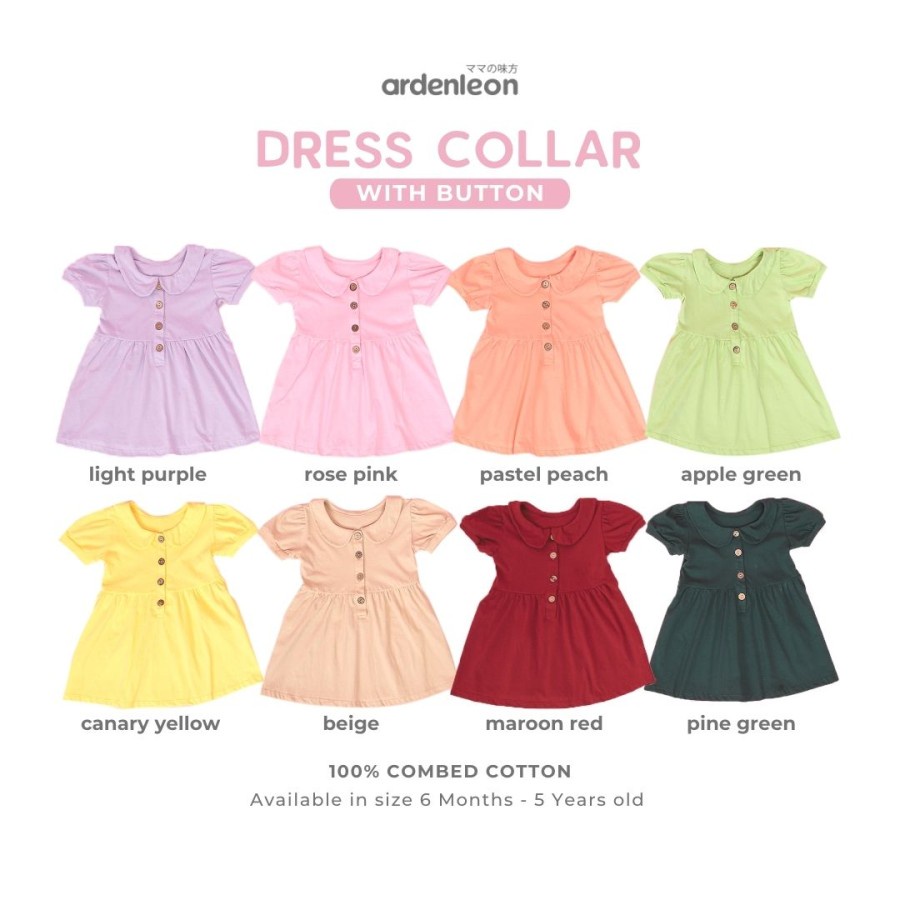 Makassar ! Collar Dress Button / Terusan Anak Ardenleon ZG Ruff 04