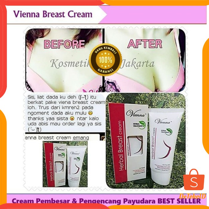 Vienna Breast Cream Tube 80ml Original Bpom Pembesar Pengencang Payudara Vienna Herbal