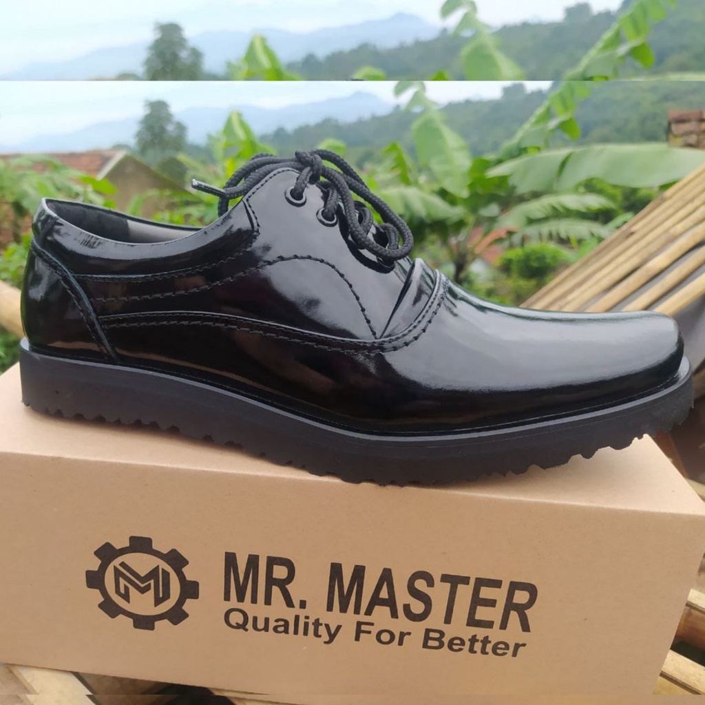 SEPATU PDH KULIT SAPI ASLI MR MASTER SEPATU PDH DINAS KANTOR TNI POLRI SECURITY SATPAM