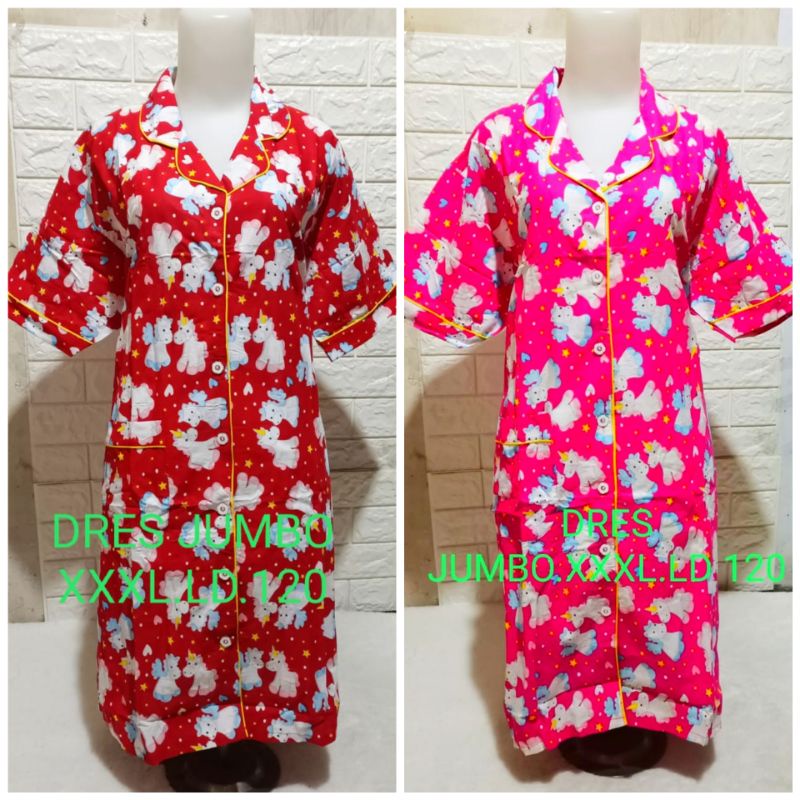 dres piyama wanita jumbo xxxl