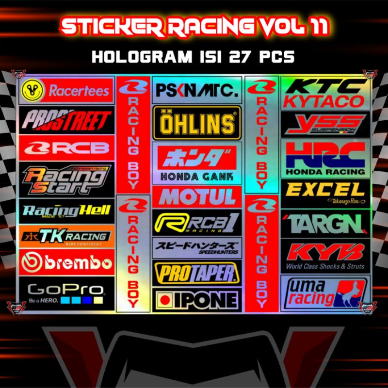 Stiker Racing 1 pack isi 13 25 27 Stiker Sponsor Stiker Helm Stiker Motor Sticker Motor