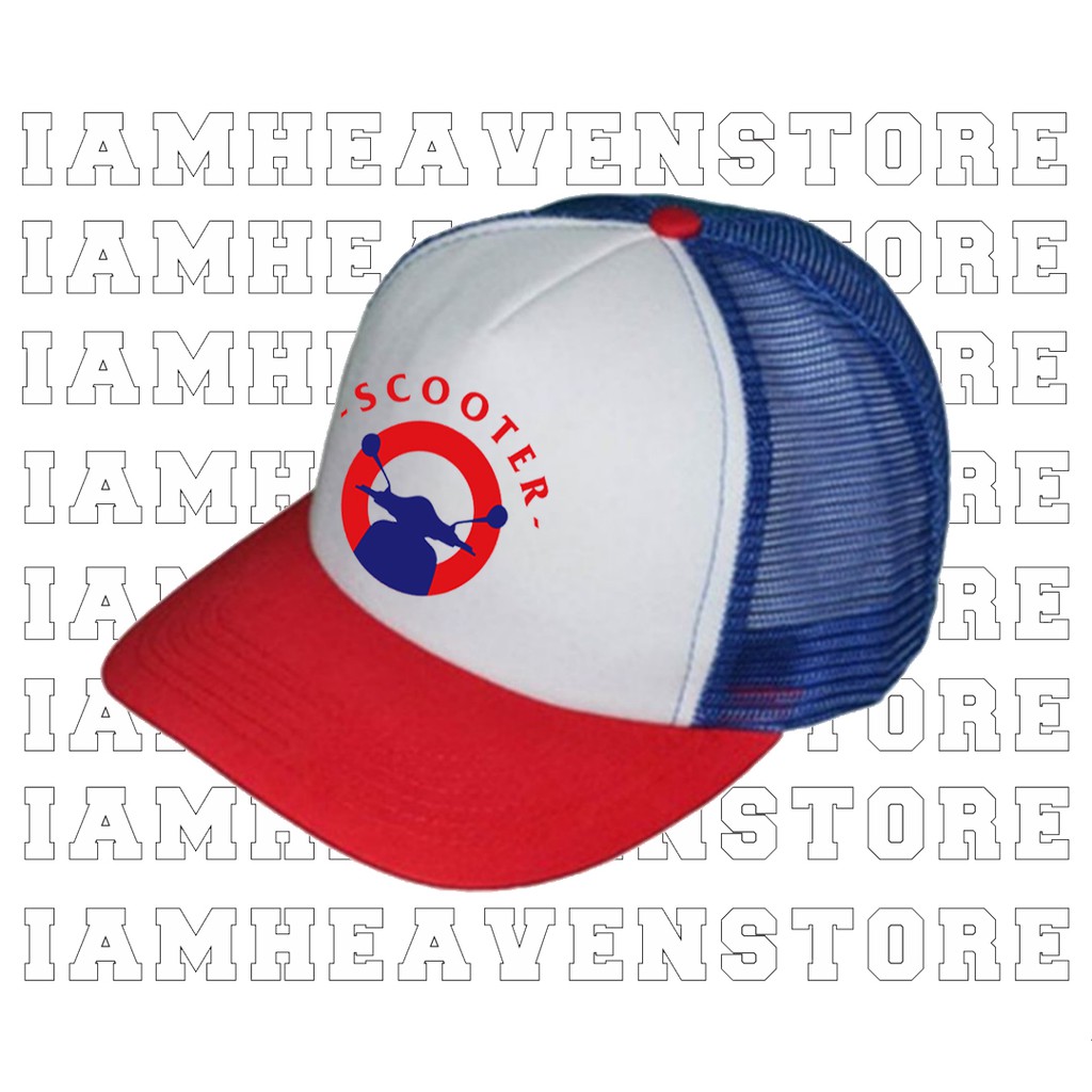 Topi Vespa Piaggio Scooter Servizio Trucker Jaring Limited Premium Pria Wanita AllSize Truckerhat Or