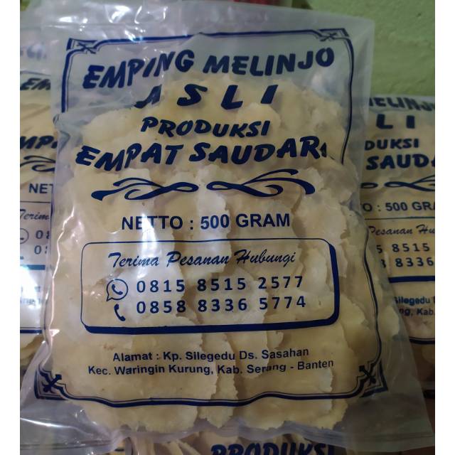 

Emping Melinjo super 100% Asli Melinjo enak dan gurih kmasan500gr