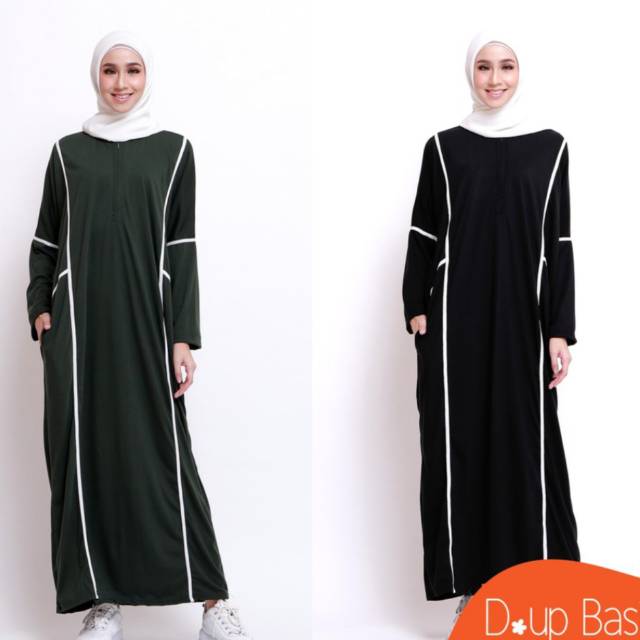 DUPBASIC GAMIS KAOS NYOKO - Gamis Casual Fashion Original Modern Kaos Import Polos Syar'i Aminah itc