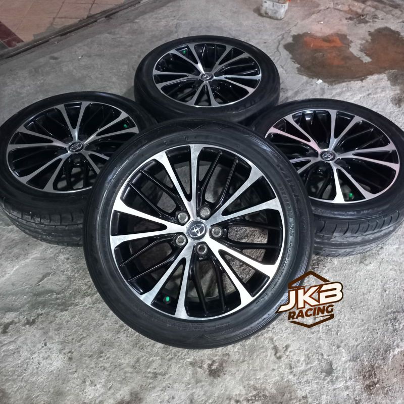 VELG RACING SECOND RING 18 LUBANG 5X114 + BAN 235/50 R18 BUAT INNOVA ALPHARD VELLFIRE VOXY