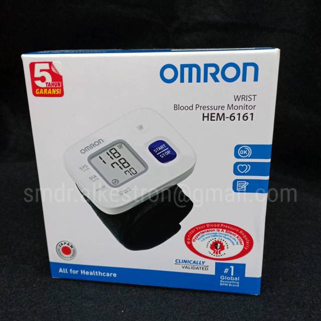 Tensimeter omron hem 6161 alat pengukur tekanan darah pergelangan tangan