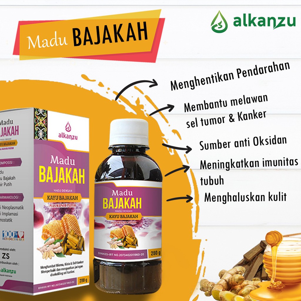 

Madu Bajakah Plus Kunir Putih Asli Madu Alkanzu Isi 280 gr Kayu Bajakah Madu Kista ORIGINAL COD