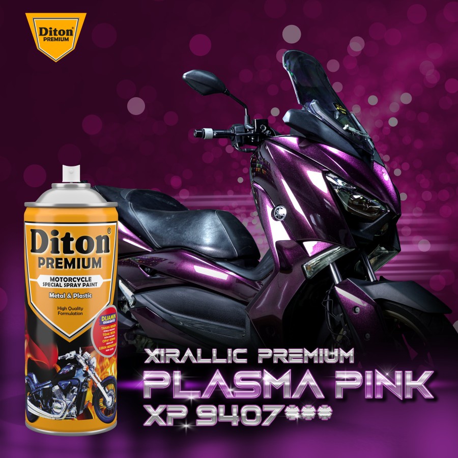 DITON PREMIUM *** XP 9407 PLASMA PINK XIRALLIC Merah Muda Cat Semprot Pylox Pilox